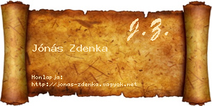 Jónás Zdenka névjegykártya